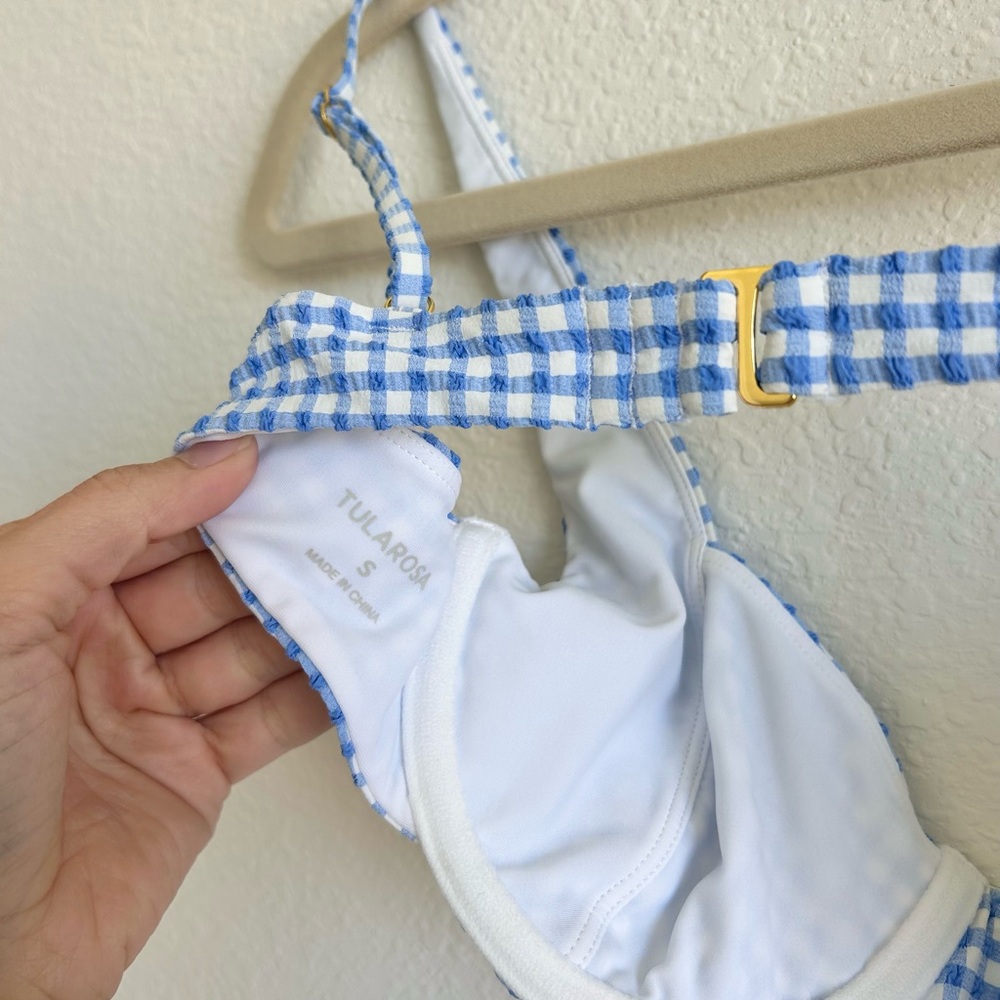 Tularosa Aster Top & Bottom Bikini in Blue Gingham - Picture 6 of 8